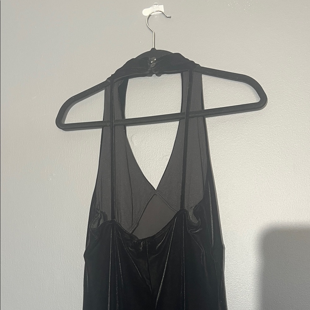 Moda International velvet Black Halter Maxi Dress - Picture 3 of 8